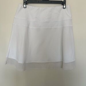 Classic White Mini Skirt with Layered Hem